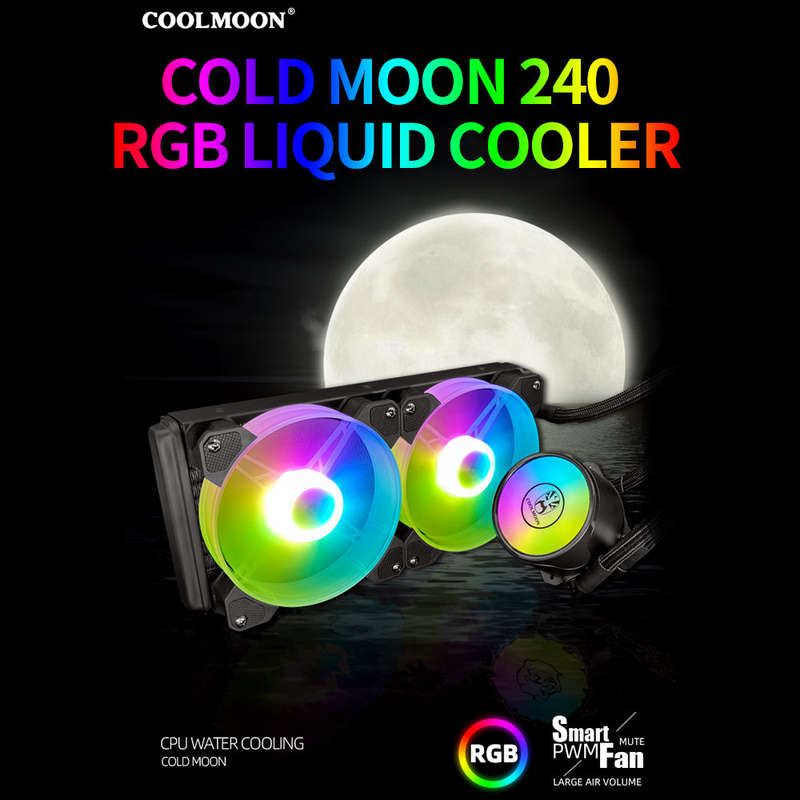 COOL MOON cold moon 240 One-piece PC Case Water Cooler with RGB 120mm Quiet Fans CPU Liquid Radiator
