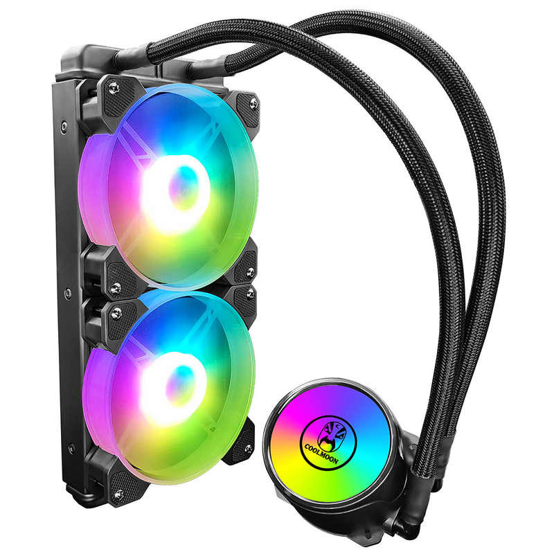 COOL MOON cold moon 240 One-piece PC Case Water Cooler with RGB 120mm Quiet Fans CPU Liquid Radiator