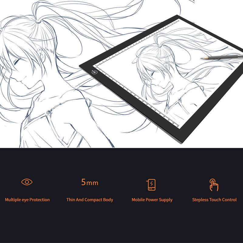 Huion L4S Protable Ultra-thin LED Light Pad Acrylic Panel LED Drawing Light Pad Powered by USB with