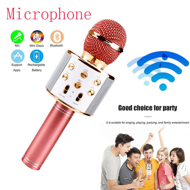 Professional BT Wireless Microphone Karaoke Speaker KTV Music Player Singing Recorder Handheld Micro