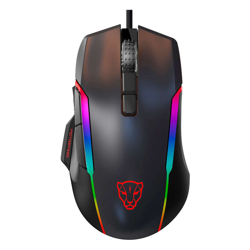 MOTOSPEED V90 Mouse USB Wired Gaming Mouse RGB Gaming Mouse Ergonomic Mice with 8 Adjustable DPI for