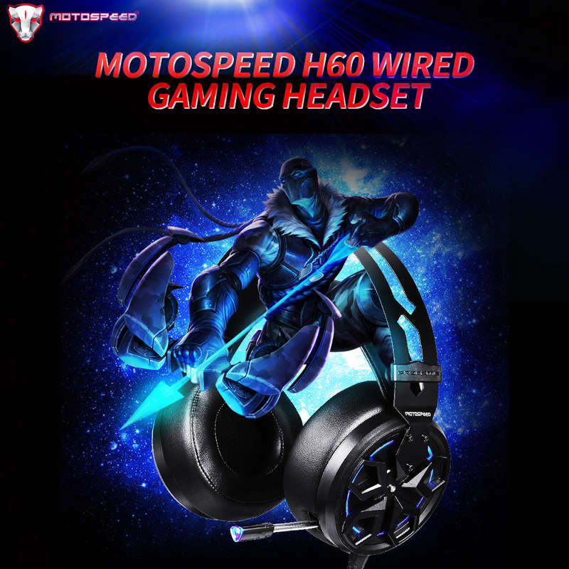 Motospeed H60 Wired Gaming Headset 7.1-channel 3D Virtual Sound Effect Headset with 50mm Driver Unit