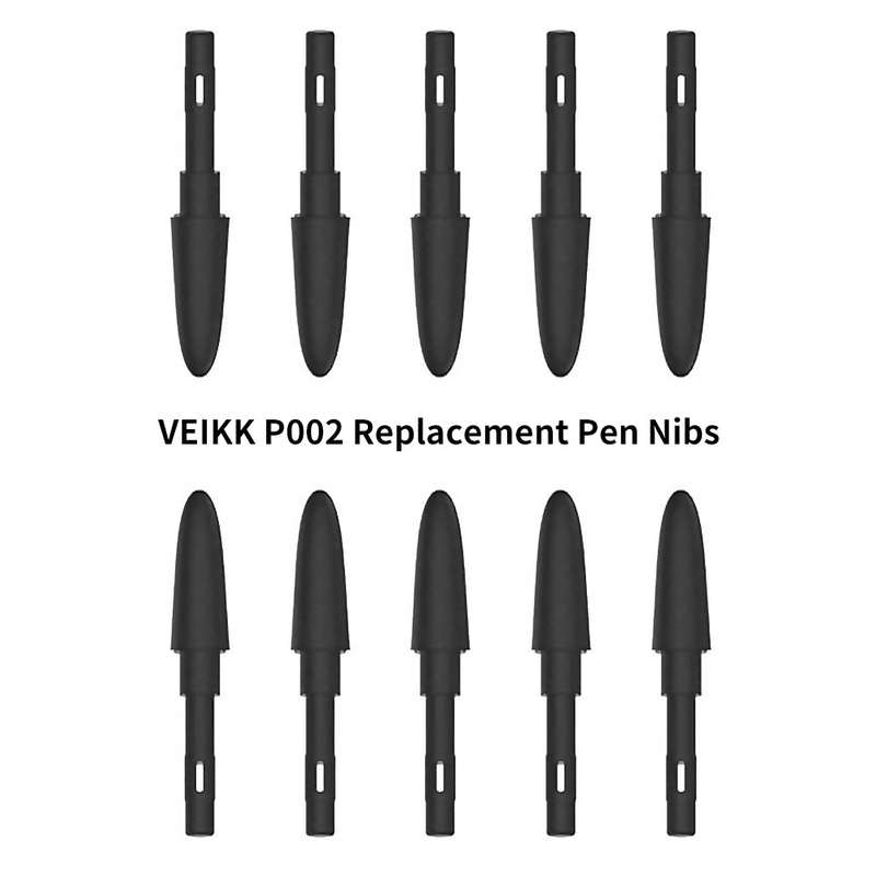 VEIKK P002 10pcs Replacement Pen Nibs Battery free Stylus Wear-resistant Pen Nib for VEIKK A50 A15 A