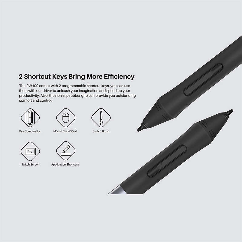 Huion PW100 Digital Pen Battery-free Digital Pen with 2 Programmable Buttons for Huion H1060P H610PR