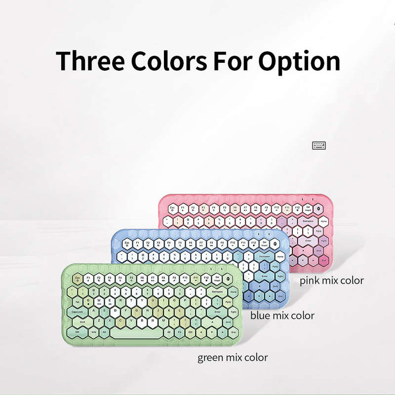 Mofii honey BT Wireless BT Keyboard Mixed Color 83 Key Mini Portable Girls Keyboard for Phone/Tablet