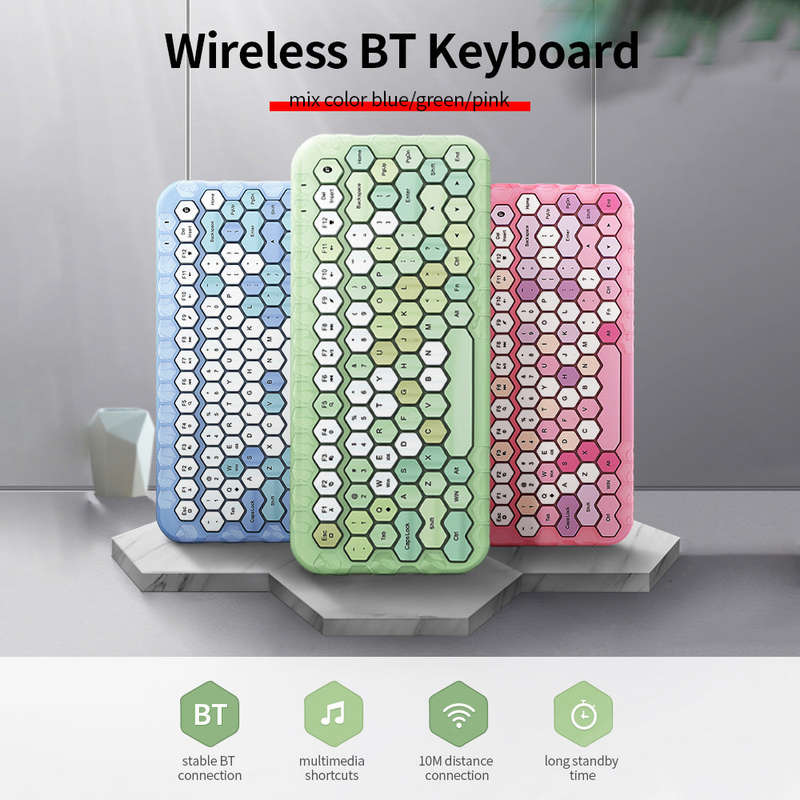 Mofii honey BT Wireless BT Keyboard Mixed Color 83 Key Mini Portable Girls Keyboard for Phone/Tablet