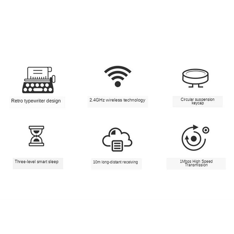 Mofii Sweet Keyboard Mouse Combo Pure Color 2.4G Wireless Keyboard Mouse Set Circular Suspension Key