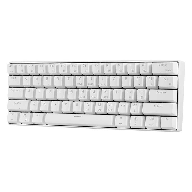 RK61 BT&Wired Dual Mode Keyboard Blue Backlight 61 Key Mini Mechanical Keyboard for Phone/Tablet Whi