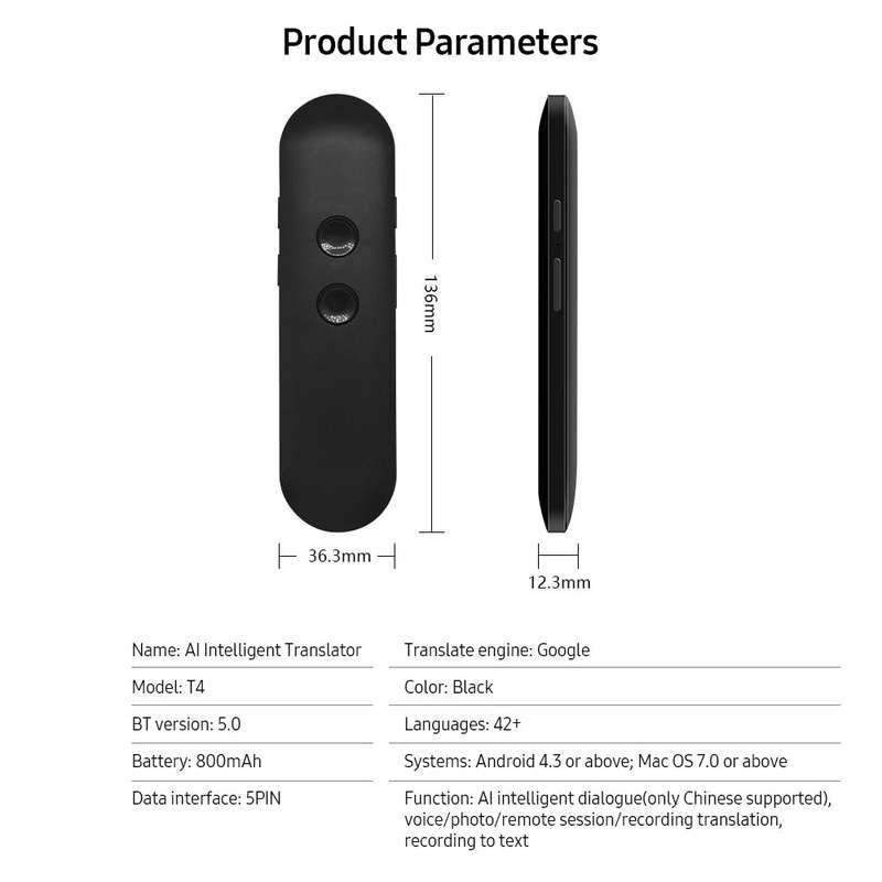 Language Translator Text/Photo/Voice Translation/Real-time Translation/42+ Languages/BT Translator w