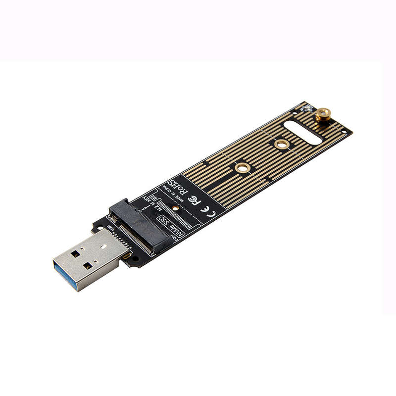 M.2 NVME to USB3.0 Mobile Adapter Card Converter Card Support M.2 PCIE(Key M) Interface NVME SSD Not