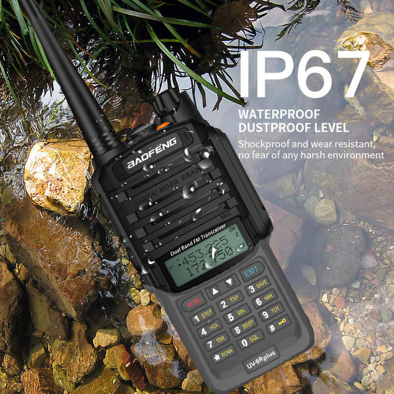BAOFENG UV-9R Plus Portable Two-way Radio Dual Band Handheld Walkie Talkie FM Transceiver IP67 Water