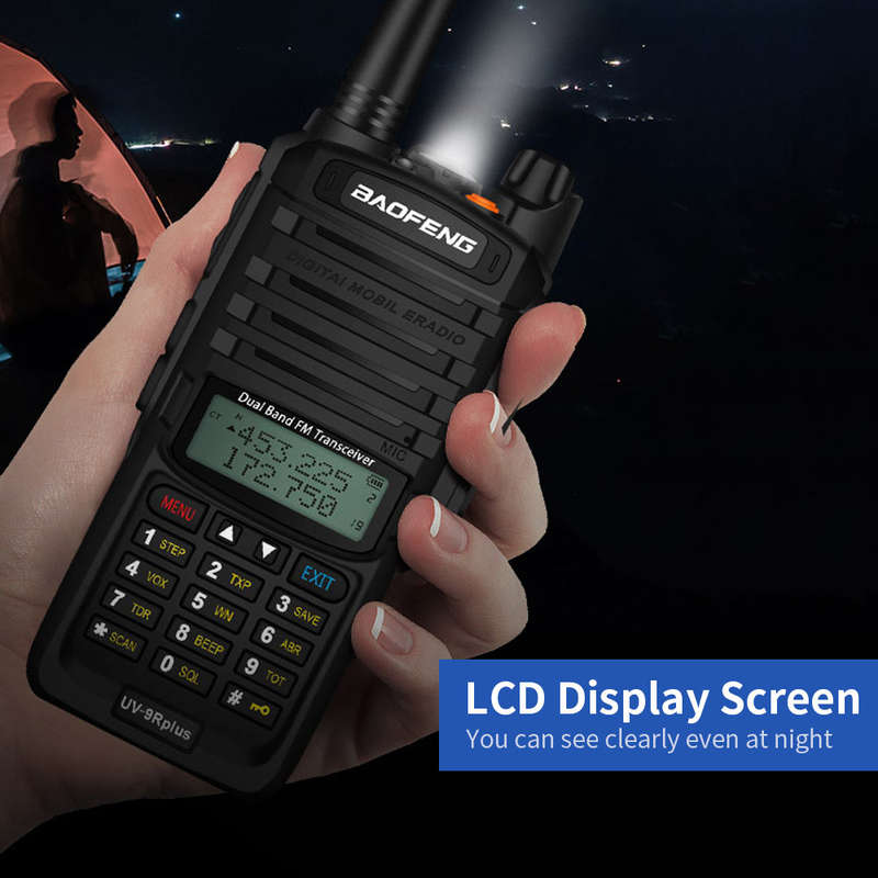 BAOFENG UV-9R Plus Portable Two-way Radio Dual Band Handheld Walkie Talkie FM Transceiver IP67 Water