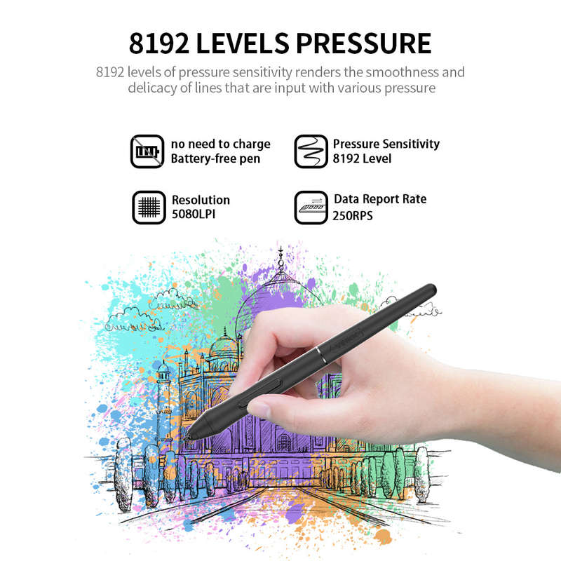 VEIKK VK640 Graphics Tablet Digital Drawing Tablet with 8192 Levels Pressure Sensitivity 5080LPI Res