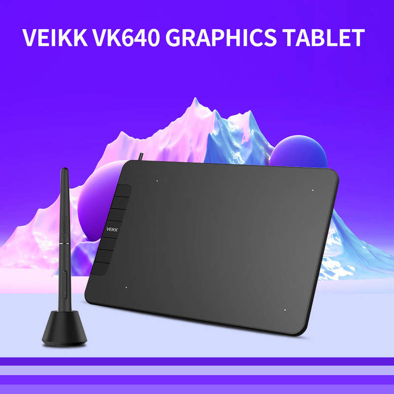 VEIKK VK640 Graphics Tablet Digital Drawing Tablet with 8192 Levels Pressure Sensitivity 5080LPI Res