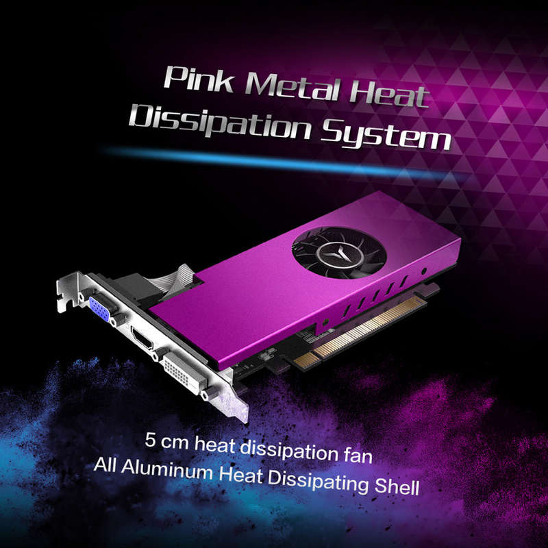 Yeston RX550-4G D5 LP Graphics Card Radeon Chill 4GB Memory GDDR5 128Bit 6000MHz VGA + HD + DVI-D GP