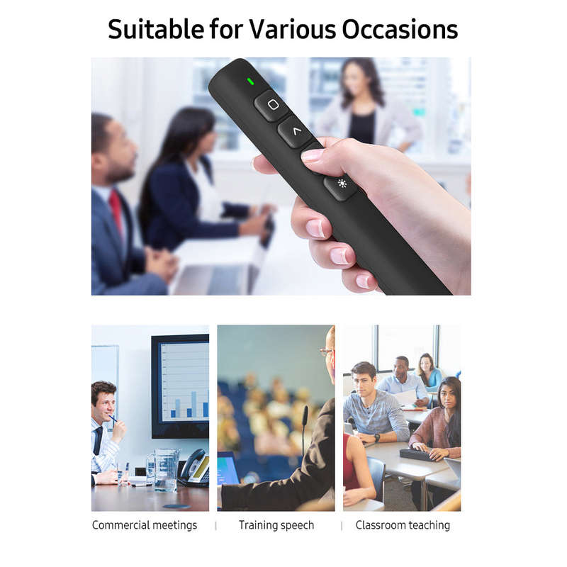 2.4GHz Wireless Presenter Remote Red Light Pointer Presentation Clicker Wireless Presenter PPT Flip