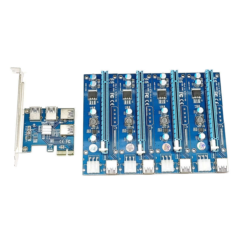 PCI-E X1 to PCI-E X16 Adapter Card PCI-E Converter Card Expansion Card with 4 USB3.0 Ports Desktop C