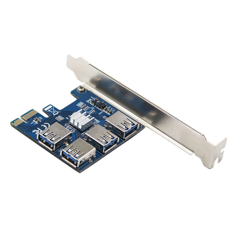 PCI-E X1 to PCI-E X16 Adapter Card PCI-E Converter Card Expansion Card with 4 USB3.0 Ports Desktop C