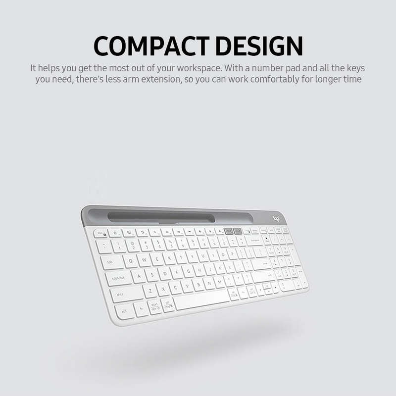 Logitech K580 Wireless Office Keyboard BT&Unifying Dual-mode Multi-device Ultra-thin Keyboard with I