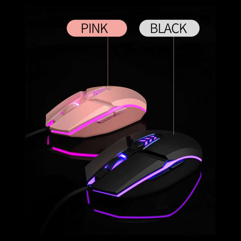 JM-518 6D Wired Gaming Mouse E-sports Gaming Mouse Ergonomic Mice with 4 Adjustable DPI 4-color Brea
