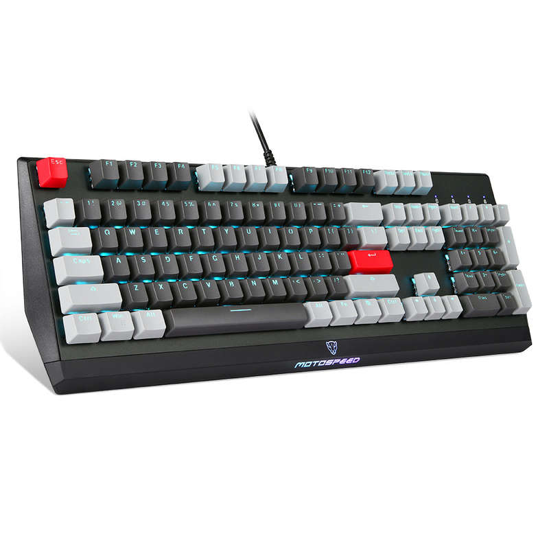 Motospeed CK74 104 Keys Wired Gaming Keyboard Monochrome Optical Axis Mechanical Keyboard Support N-