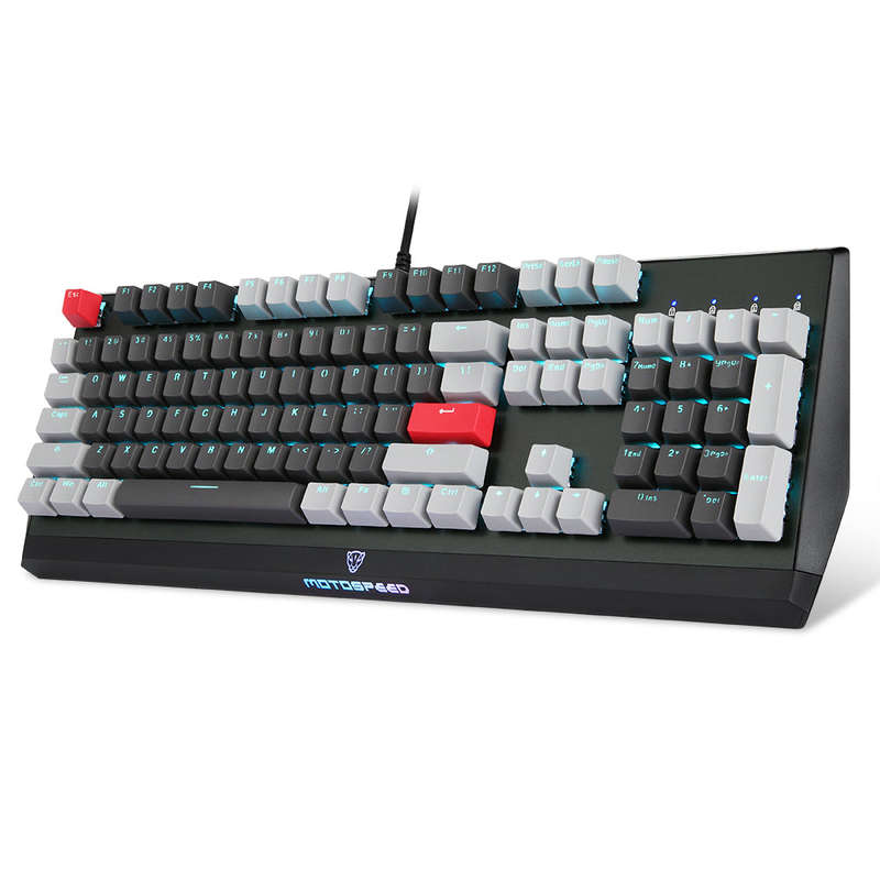 Motospeed CK74 104 Keys Wired Gaming Keyboard Monochrome Optical Axis Mechanical Keyboard Support N-