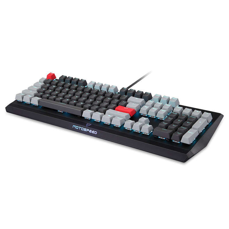 Motospeed CK74 104 Keys Wired Gaming Keyboard Monochrome Optical Axis Mechanical Keyboard Support N-