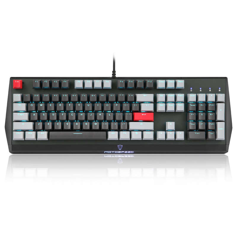 Motospeed CK74 104 Keys Wired Gaming Keyboard Monochrome Optical Axis Mechanical Keyboard Support N-