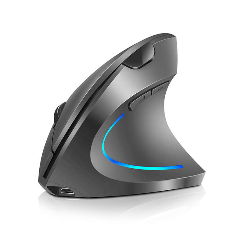 2.4G Wireless Vertical Mouse Rechargeable Upright Ergonomic Mouse 3 Adjustable DPI Levels RGB Flowin