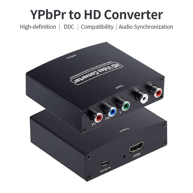 YPbPr to HD Converter High-definition Compatibility Audio Synchronization 1080P HD Stable Transmissi