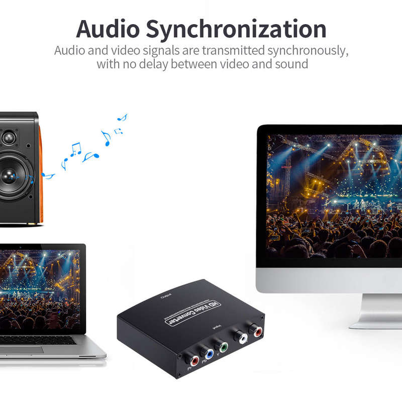 YPbPr to HD Converter High-definition Compatibility Audio Synchronization 1080P HD Stable Transmissi