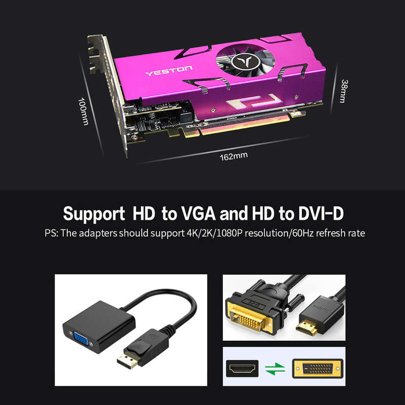 Yeston RX550-4G 4HD GA 4-screen Graphics Card 4GB/128bit/GDDR5 Memory Support Split Screen with 4*HD