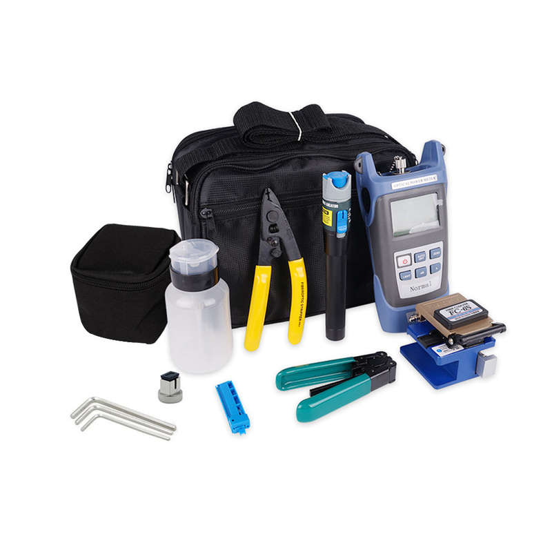 Optical Fiber Tool Kit Fiber Cleaver Set Cold Contact Cutting Tool Set with Optical Power Meter Red