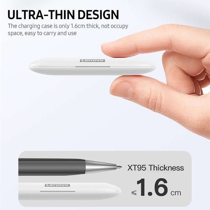 Lenovo XT95 Wireless BT Headphones Semi-in-ear Sports Earbuds Portable Ultra-thin BT5.0 Earphones Lo