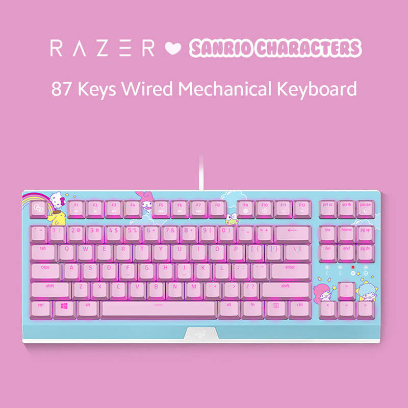 Razer Hello Kitty Limited Edition 87 Keys Compact Wired Keyboard Gaming Office Backlight Mechanical