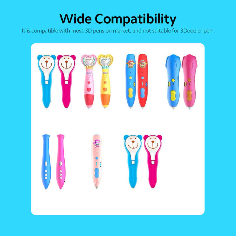 3D Printing Pen PCL Filament Refills High-Precision 1.75mm Diameter Low Melting Temp No Clogging 10