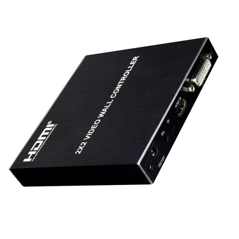 1080P 2x2 HD Video Wall Controller 2x2 Screen Video Processor TV Display Video Controller with 4 HD