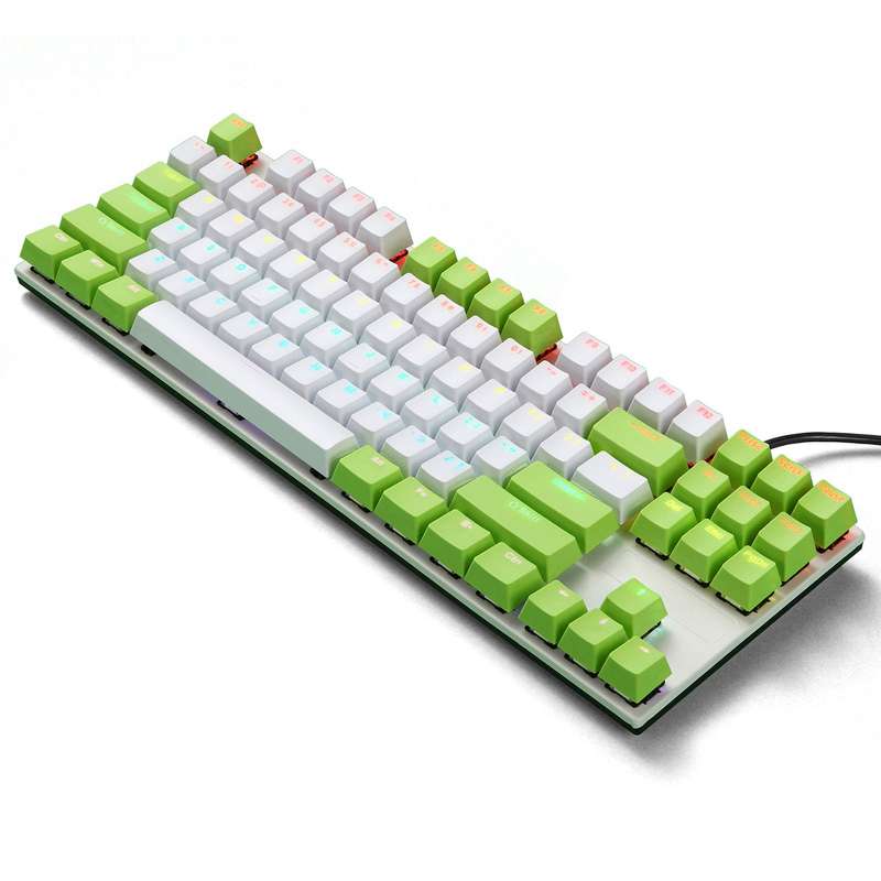 iBlancod K87 87 Keys Wired Mechanical Keyboard Metal Panel Two-color Injection Keycap 20 Light Effec
