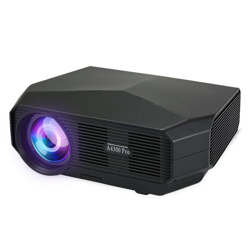 Portable LCD Projector 1080P Native Resolution Multiple Ports for Office Home Theater Black US Plug(
