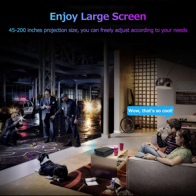 Portable LCD Projector 1080P Native Resolution Multiple Ports for Office Home Theater Black US Plug(