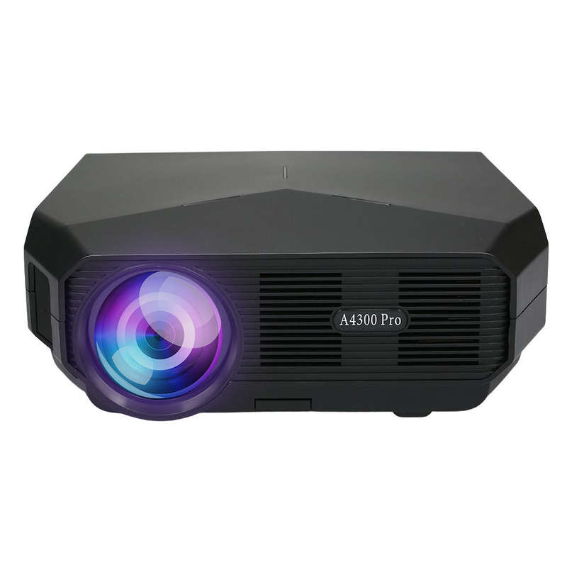 Portable LCD Projector 1080P Native Resolution Multiple Ports for Office Home Theater Black US Plug(