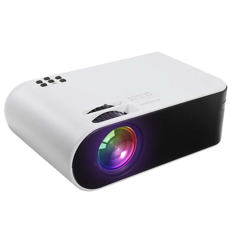 Portable LCD Projector 720P Physical Resolution Multiple Ports for Office Home Theater White EU Plug