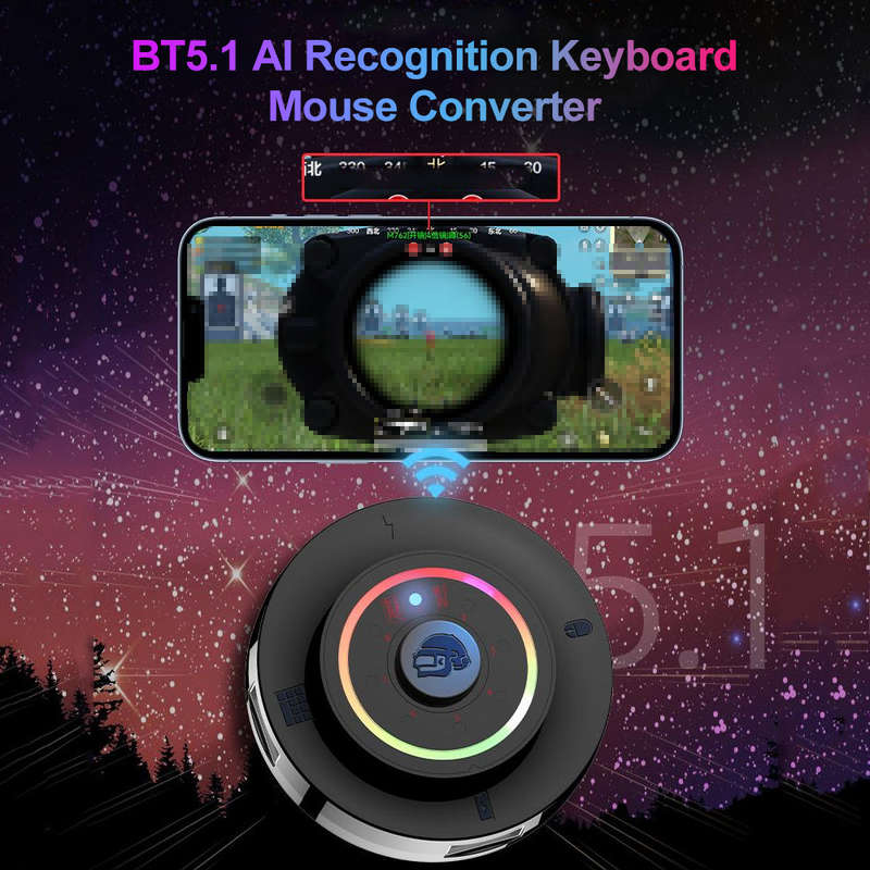 M16 Mobile Game Keyboard Mouse Converter Adapter BT5.1 Wireless Connection Low Latency Support Andro