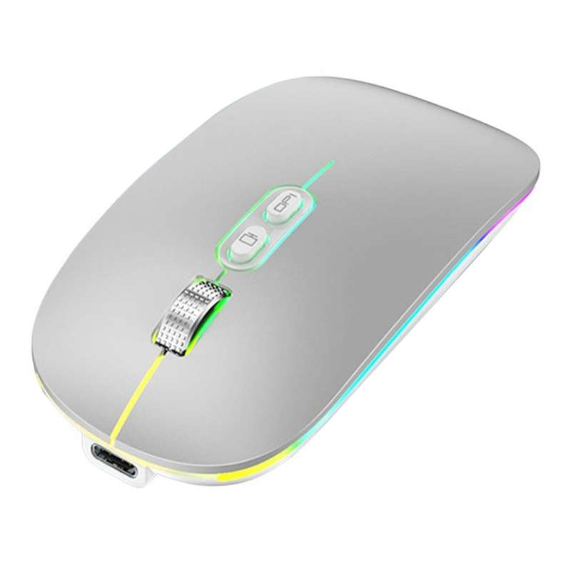 2.4G+BT5.1 Dual-mode Wireless Mouse Ergonomic Mouse 3-gear Adjustable DPI Built-in 500mAh Rechargeab