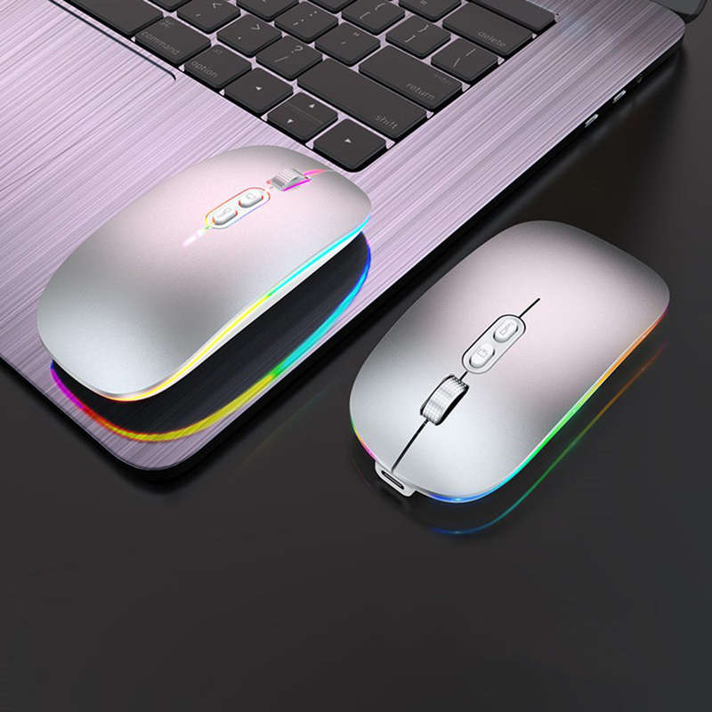 2.4G+BT5.1 Dual-mode Wireless Mouse Ergonomic Mouse 3-gear Adjustable DPI Built-in 500mAh Rechargeab
