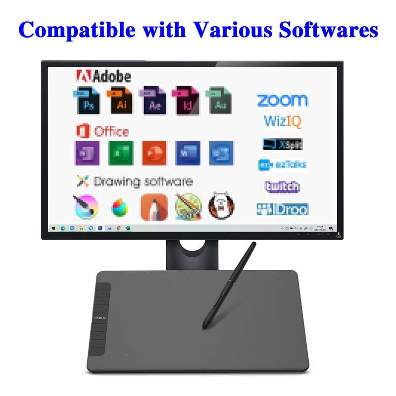 PNBOO PN1060 Graphics Tablet Digital Drawing Tablet with 8192 Levels Pressure Sensitivity 5080LPI Re