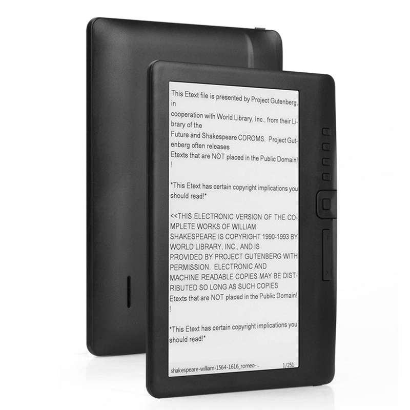 Portable E-book Reader 7 inch Multifunctional E-reader 16GB Memory Compact Size Buitl-in Lithium Bat
