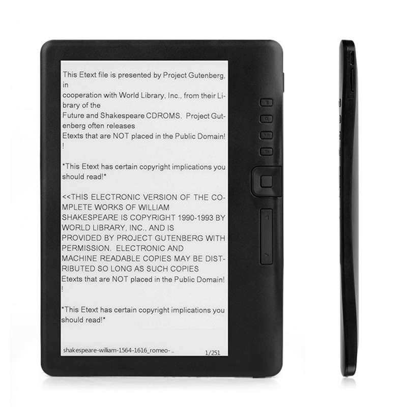Portable E-book Reader 7 inch Multifunctional E-reader 16GB Memory Compact Size Buitl-in Lithium Bat