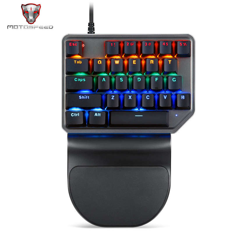 Motospeed K27 One-handed Mechanical Keyboard 27 Keys Wired Gaming Keyboard LED Mixed Light Effect Me