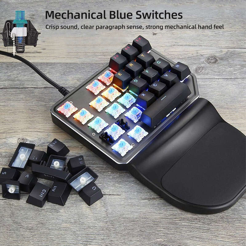 Motospeed K27 One-handed Mechanical Keyboard 27 Keys Wired Gaming Keyboard LED Mixed Light Effect Me
